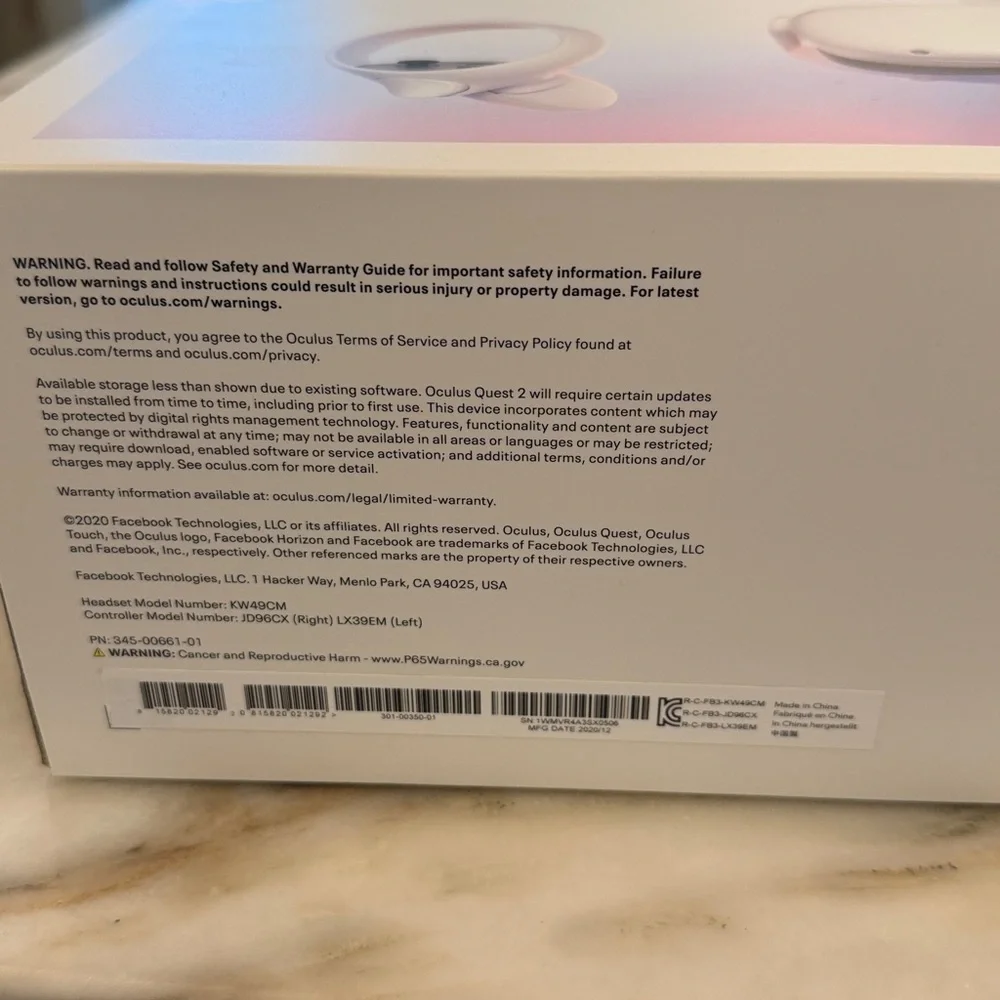 Oculus Quest 2 Headset and Controllers